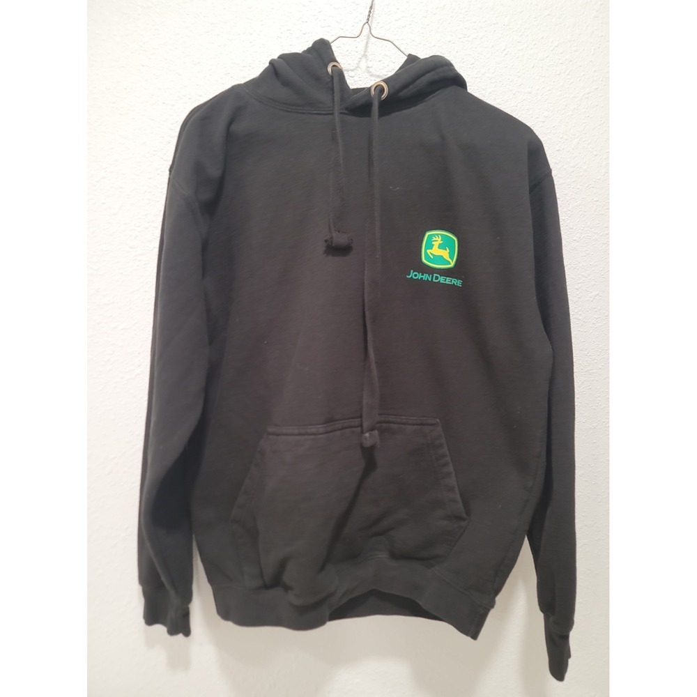 john deere sweatshirt Medium trackers and plows on back with dates black
